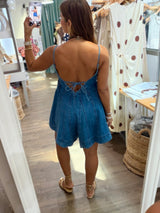 Denim Side Ties Romper
