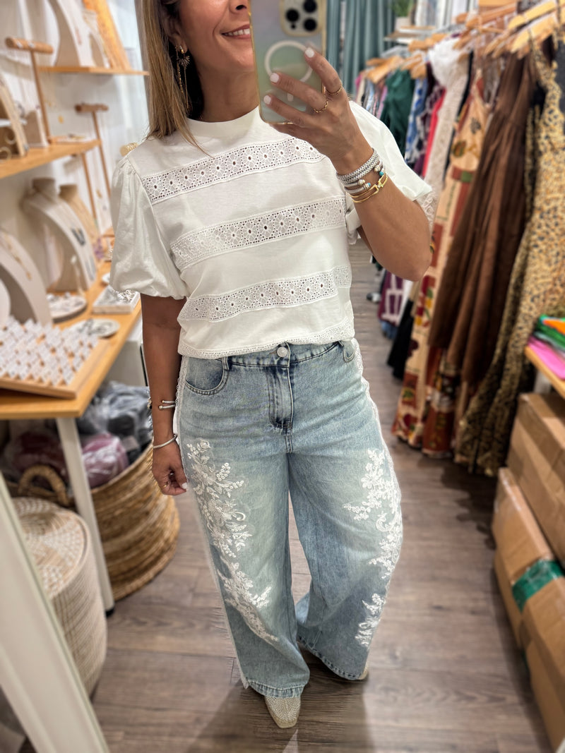 Lace Detail Denim