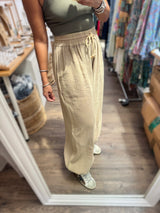Camel Drawstring Waist & Ankles Pant