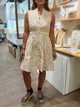 Polka Dots Cinched Waist Dress