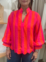 Fuchsia & Orange Stripes Top