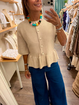 Oatmeal Knitted Cardigan/Top