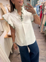 Ivory Trim Detail Top