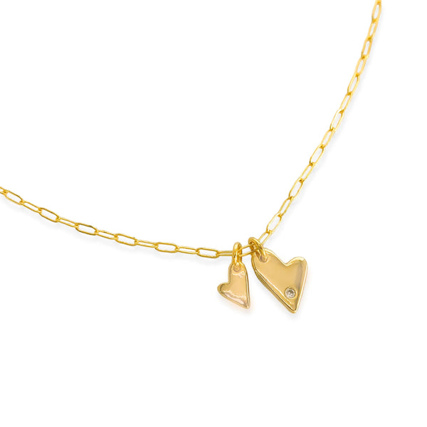 Gold Double Hearts Necklace (NT)