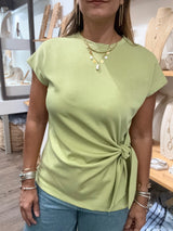 Green Front Knot Top
