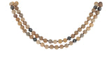 Golden Amber Druzy Beaded Necklace w/Pavè Clasp & Hematite Beads (CO)