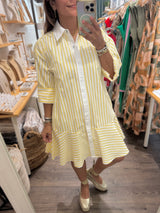 Yellow Drop Waist Dress