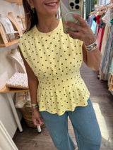Yellow Polka Dots Top