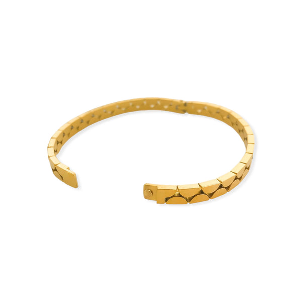 Gold Semi Circle Bangle Bracelet (BL)