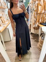 Navy Corset Maxi Dress