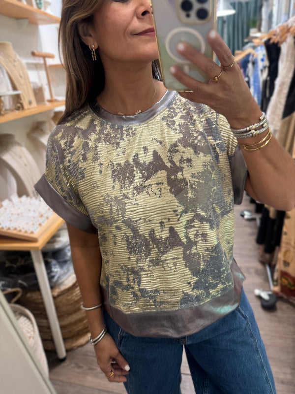 Silver & Gold Metallic Top