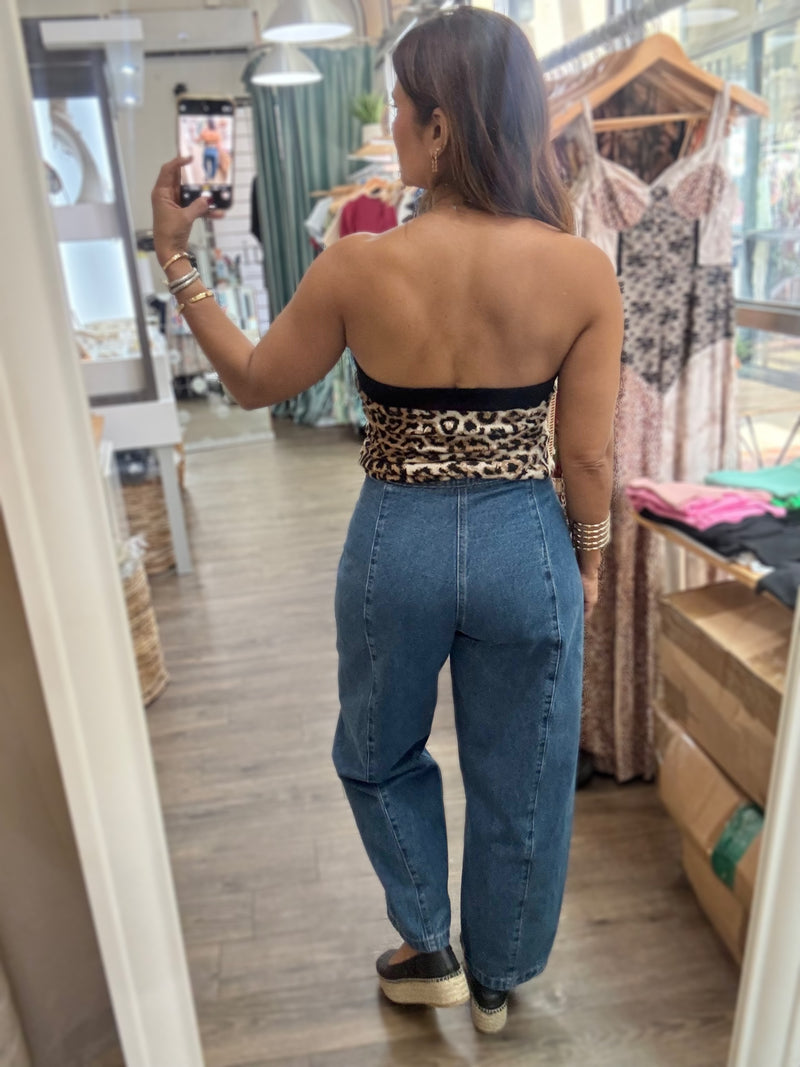 Drawstring Waist Barrel Jeans