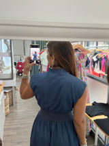 Denim Smocked Waist Dress