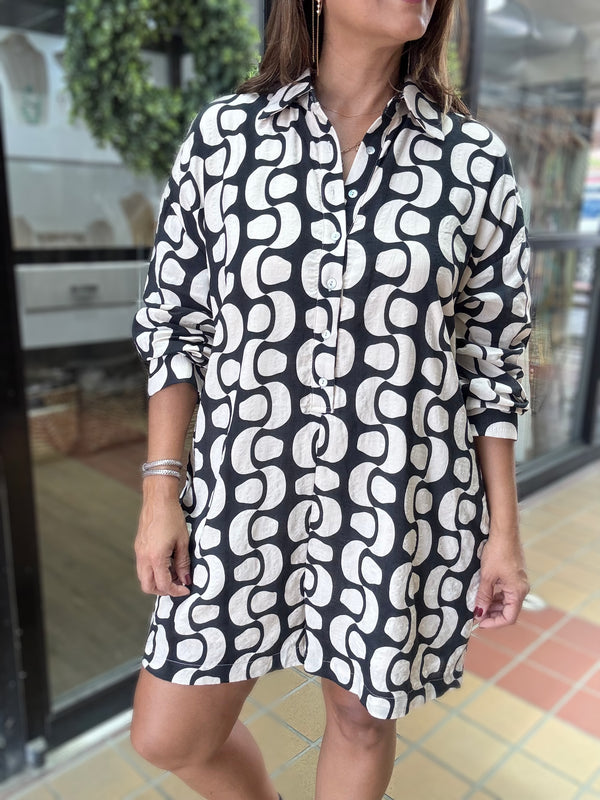 Black & White Print Romper