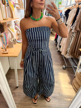 Strapless Stripes Jumpsuit