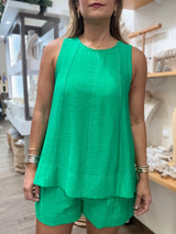 Green Top & Shorts Set