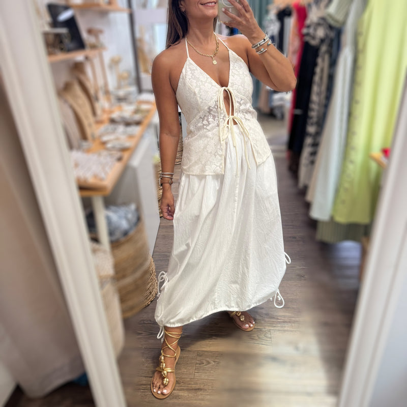 Ivory Lace Halter Top