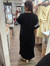 Black Side Stripes Dress