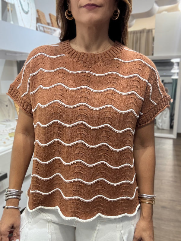 Caramel Knitted Top