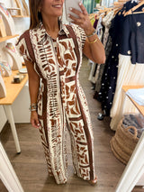 Brown Back Detail Jumpsuit