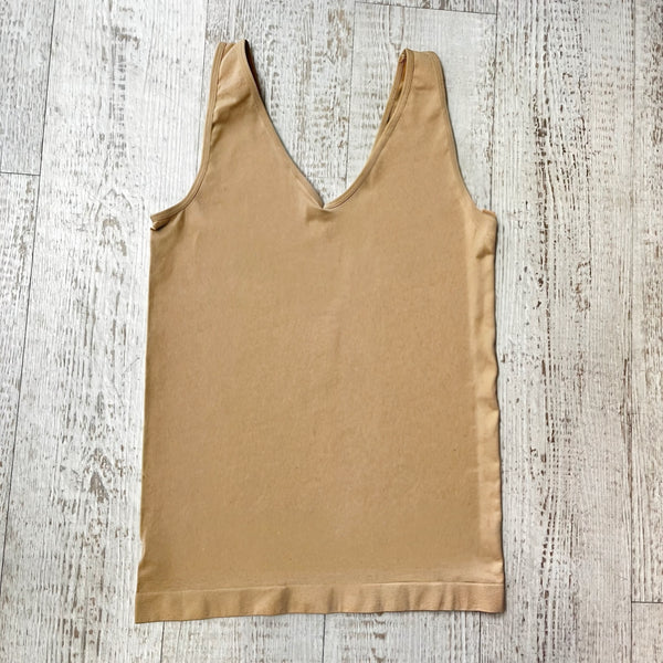 Beige Basic Seamless Tank Top