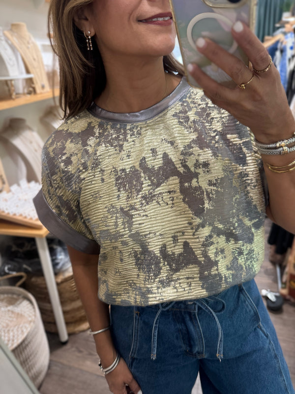 Silver & Gold Metallic Top
