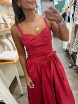 Cranberry Contrast Stitch Dress