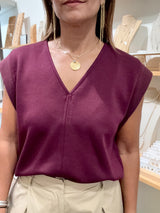 Burgundy V-Neck Top