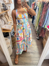 Colorful Print Top & Skirt Set