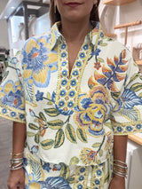 Blue Mix Print Top & Skort Set