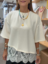 Ivory Lace Hem Top