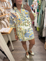 Blue Mix Print Top & Skort Set