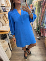 Royal Blue 3/4 Sleeves Dress