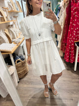 White Contrast Dress