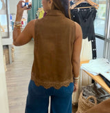 Brown Faux Suede Top