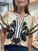 Ivory Embroidered Detail Top