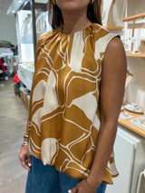 Caramel Abstract Print Top
