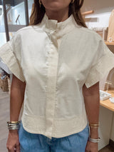 Beige Front Buttons Top
