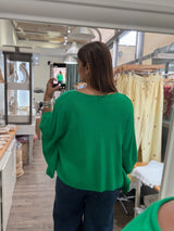 Green Kimono Sleeves Top