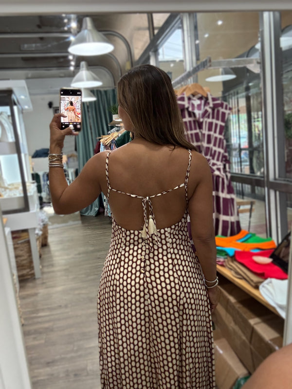Geometric Print Back Detail Dress