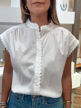 White Ric Rac Trim Top