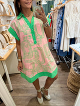 Pink Print Dress