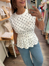 White Polka Dots Top