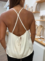 Ivory Back Detail Flowy Top