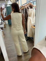 Ivory Gold Detail Top & Pant Set