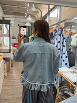 Denim Ruffle Hem Top/Jacket