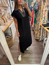 Black  Neck Detail Dress