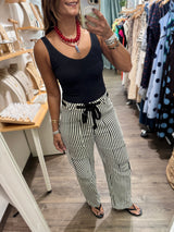 Black & White Drawstring Denim