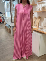 Pink/Fuchsia Stripes Oversized Jumpsuit