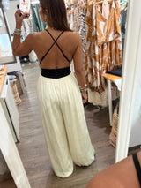 Black & Ivory Back Detail Jumpsuit